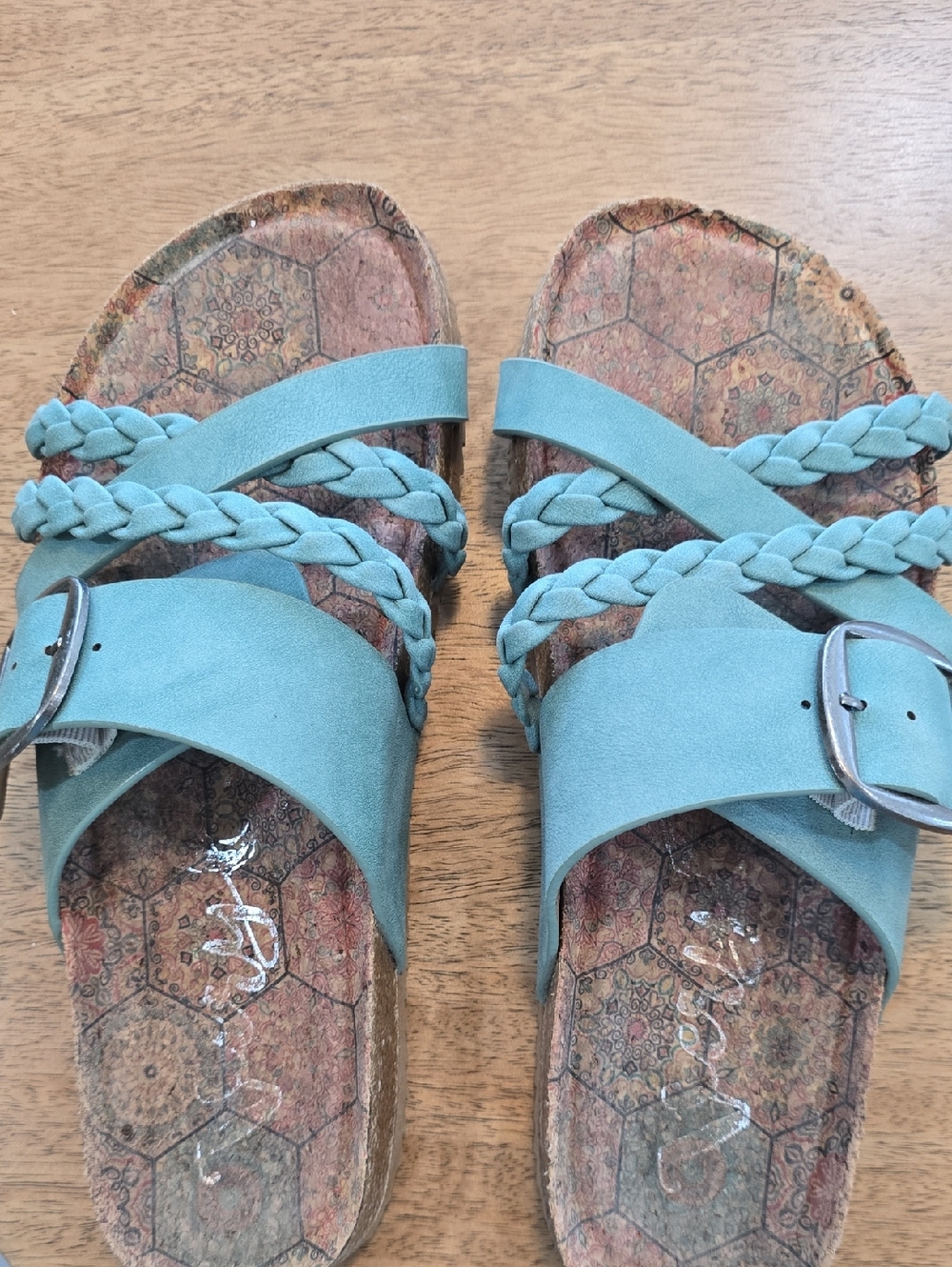 Very G Braided Light Blue Women’s Slide Sandals